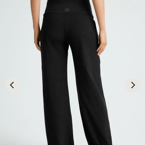 Beyond Yoga Spacedye Laid Back Wide Leg Darkest Night Black Pant Size Medium - Picture 3 of 8